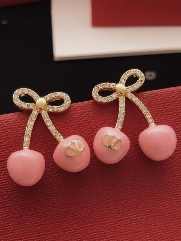 Valentino Pink Cherry Stud Earrings 312$